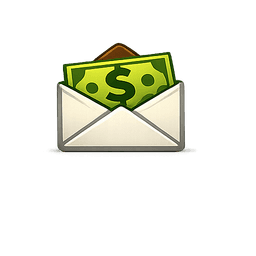 Envelope with cash icon